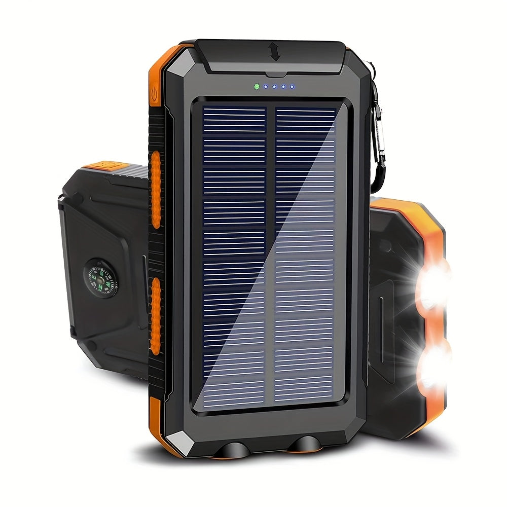 42800mAh Solar Mobile Power Bank Wireless Charger Built-in 4 Cables Six Outputs 15W Fast Charging Mobile Power Bank Suitable For All Mobile Devices Three Inputs With Dual Flashlights Solar Charger