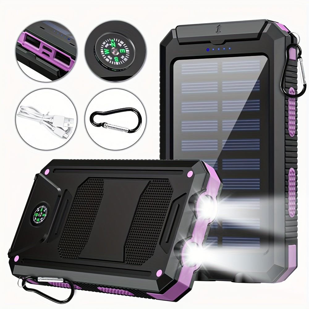 Solar Charger-39800mAh Solar Charger Power Bank -Portable Solar Phone Battery Panel Charger, QC3.0 Dual USB Port Battery Pack Charger Portable For All Cell Phones & Electronic Devices- Long Lasting, Travel Camping, LED Flashlight, The Best Gift For