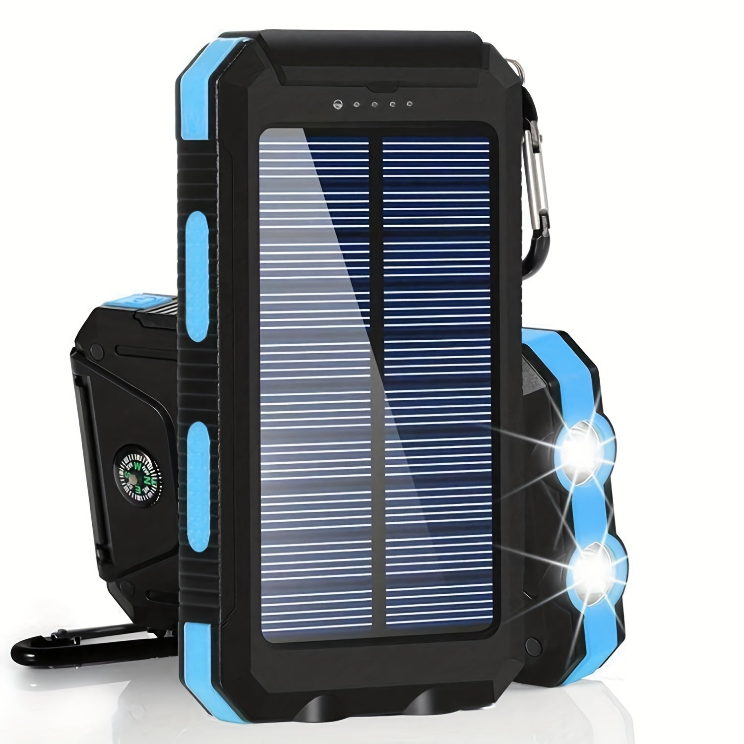 42800mAh Solar Mobile Power Bank Wireless Charger Built-in 4 Cables Six Outputs 15W Fast Charging Mobile Power Bank Suitable For All Mobile Devices Three Inputs With Dual Flashlights Solar Charger