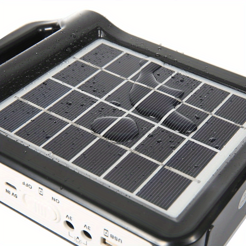 2pcs Portable 6V, Solar Panel Energy Storage And Power Generation System, USB Charger with LED Lighting, Home Solar System Kit for Fast Outdoor Lighting, Mobile Phone Charger