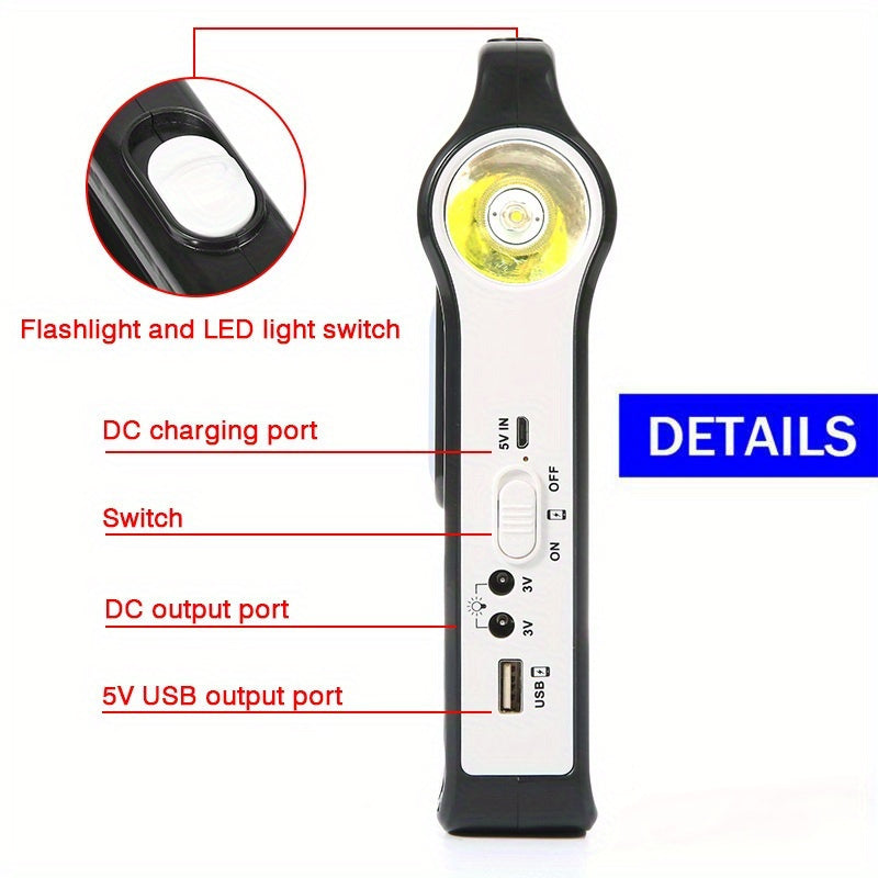 2pcs Portable 6V, Solar Panel Energy Storage And Power Generation System, USB Charger with LED Lighting, Home Solar System Kit for Fast Outdoor Lighting, Mobile Phone Charger