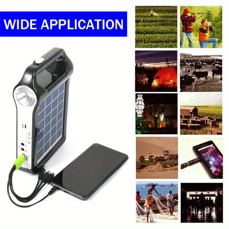 2pcs Portable 6V, Solar Panel Energy Storage And Power Generation System, USB Charger with LED Lighting, Home Solar System Kit for Fast Outdoor Lighting, Mobile Phone Charger