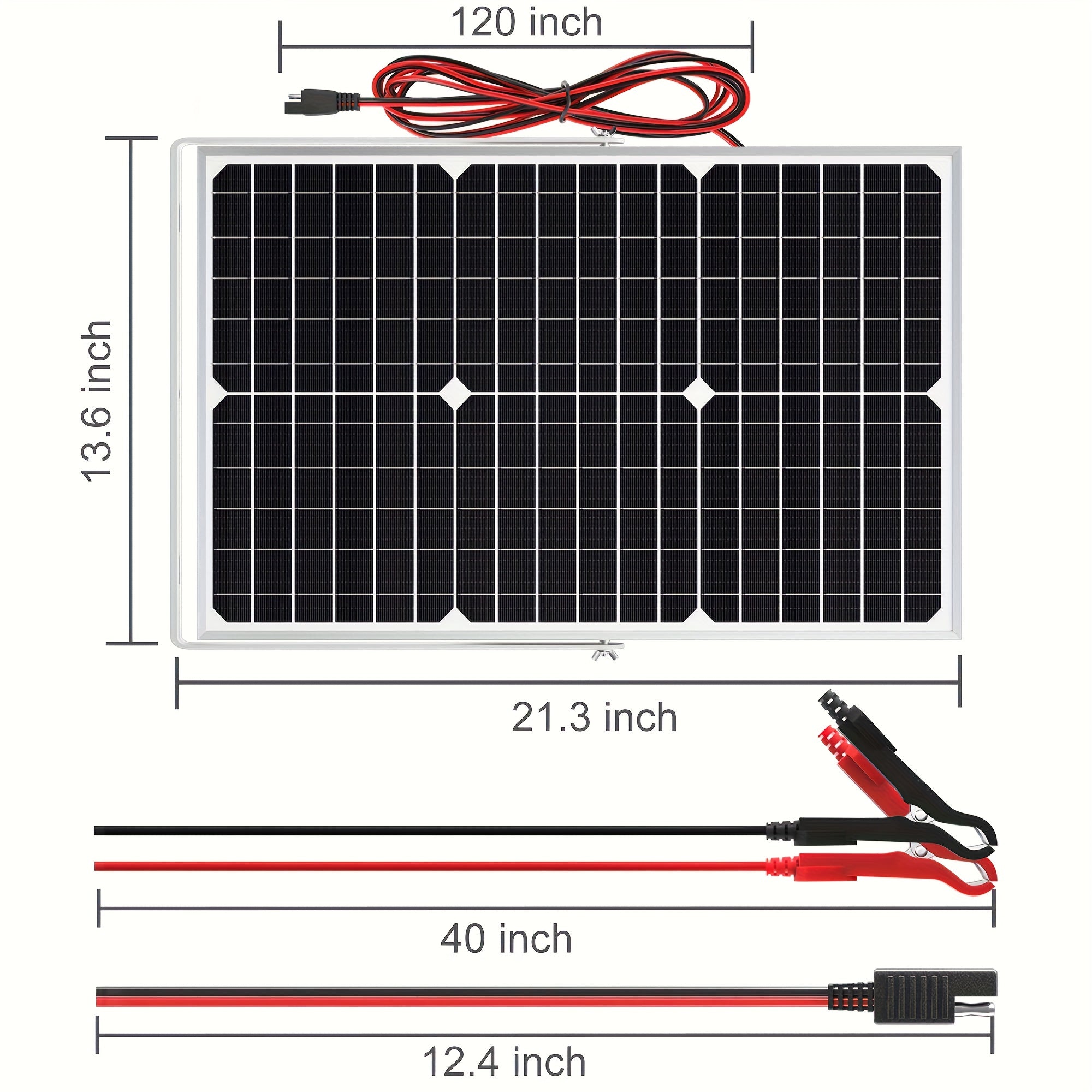 Solar Car 30W 12V Battery Charger Portable Solar Battery Charger And Maintainer Power Bank Solar Panel for Campers Boats, Portable Solar Charger, Solar Charger Power Bank for Everything, Solar Phone Chargers Fast Charge, Solar Panel Portable, Solar USB