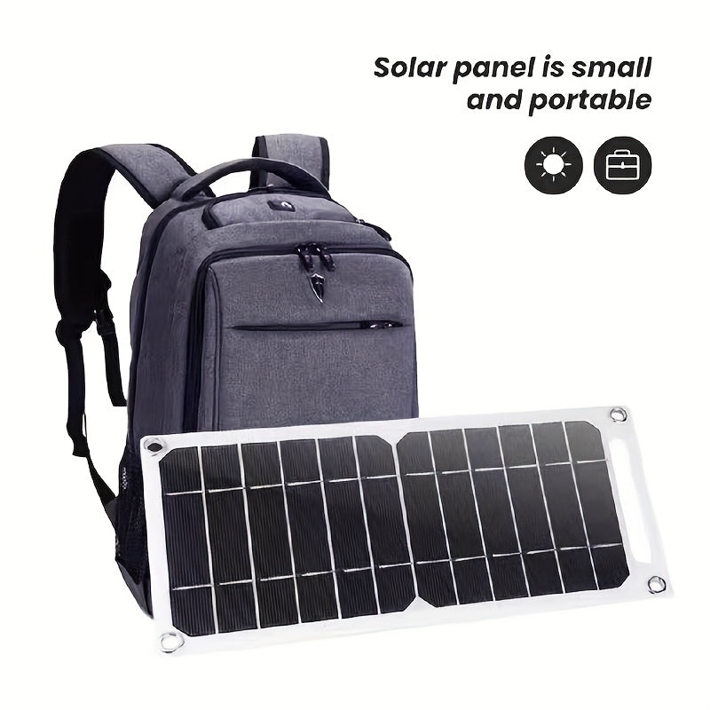 [Solar Charger] Solar Powered USB Solar Panel Charger For Outdoor Travel & Camping | One, Charge Controller, Female To Male USB Connector - Compatible With Mobile Phones, Power Banks, Flashlights, Fans, Tablets