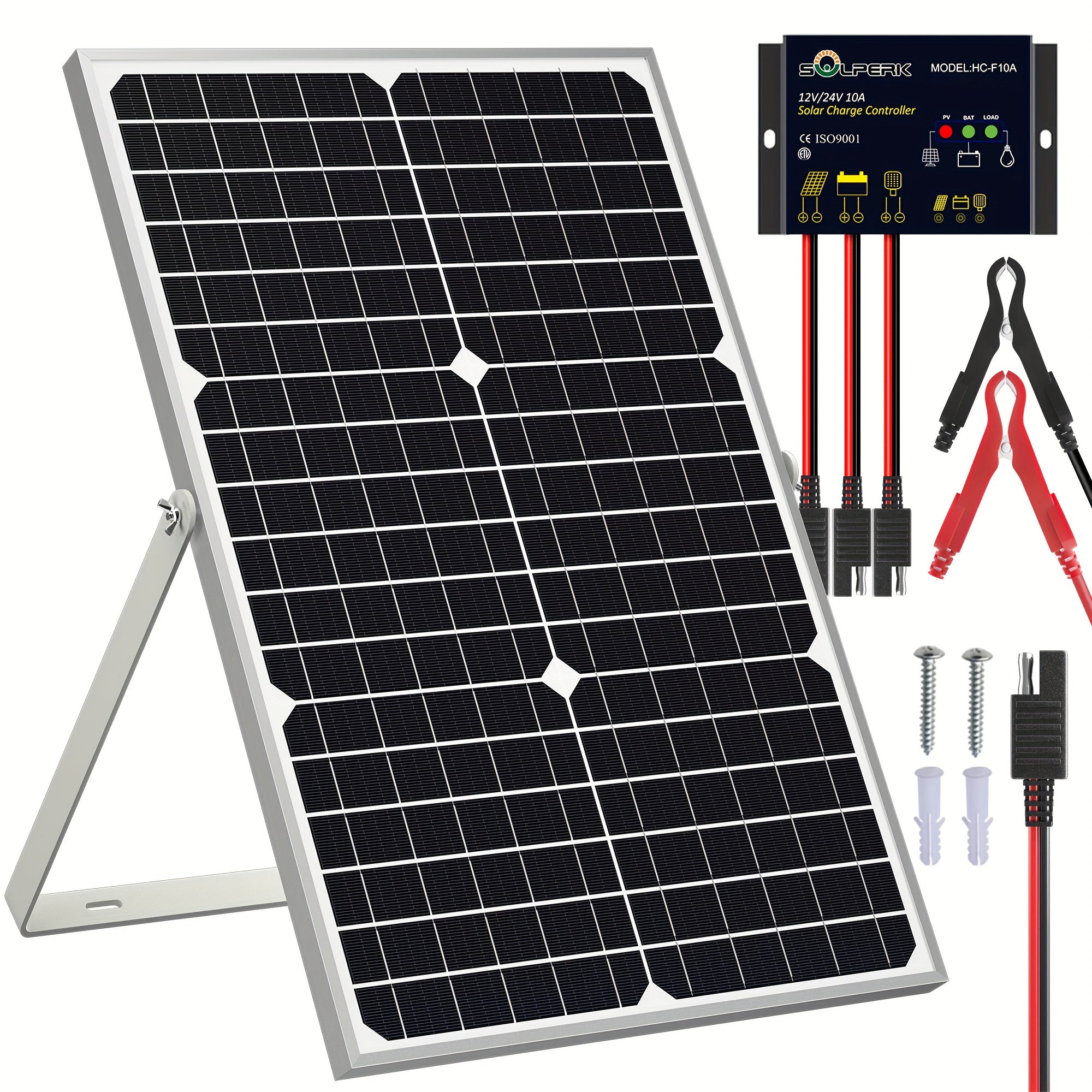Solar Car 30W 12V Battery Charger Portable Solar Battery Charger And Maintainer Power Bank Solar Panel for Campers Boats, Portable Solar Charger, Solar Charger Power Bank for Everything, Solar Phone Chargers Fast Charge, Solar Panel Portable, Solar USB