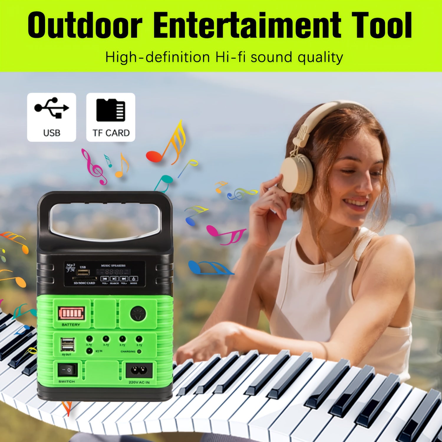 Portable Solar Generator Kit 10000mAh Lithium Battery + 10W Solar Panel | 3 LED Lights Included | USB 5V 2A + DC 3.7V Outputs Lighting & Charging| Emergency Backup, Camping, Outdoor