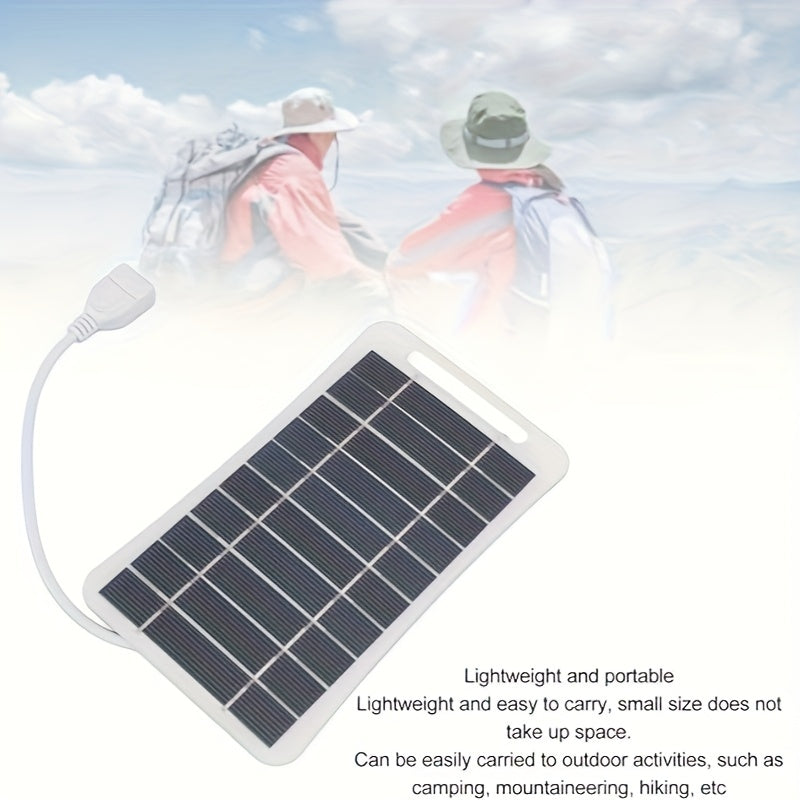 Portable Outdoor Solar USB Charger, Suitable for Travel And Camping, Equipped with Mobile Solar Panel, Can Charge Mobile Phones, Flashlights And Fans, Convenient for Pet Travel., Emergency Charging, Camping Gear, Lightweight Charger, Compact Design,