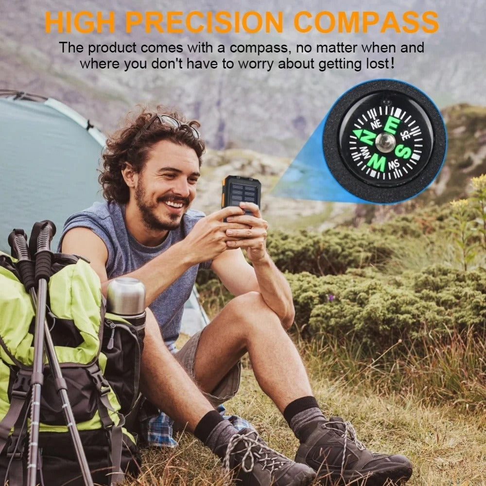 Solar Charger-39800mAh Solar Charger Power Bank -Portable Solar Phone Battery Panel Charger, QC3.0 Dual USB Port Battery Pack Charger Portable For All Cell Phones & Electronic Devices- Long Lasting, Travel Camping, LED Flashlight, The Best Gift For