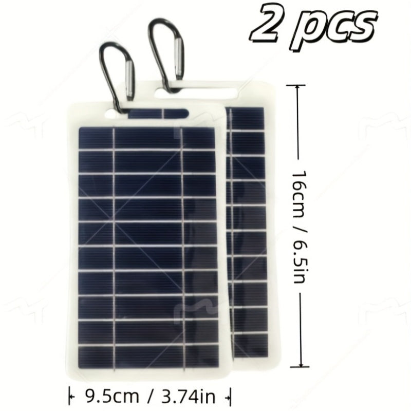 A Portable Outdoor Solar USB Charger, Suitable for Travel And Camping, with a Movable Solar Panel That Can Charge Phones, Flashlights And Fans, And Is Convenient for Taking Pets on Adventures.