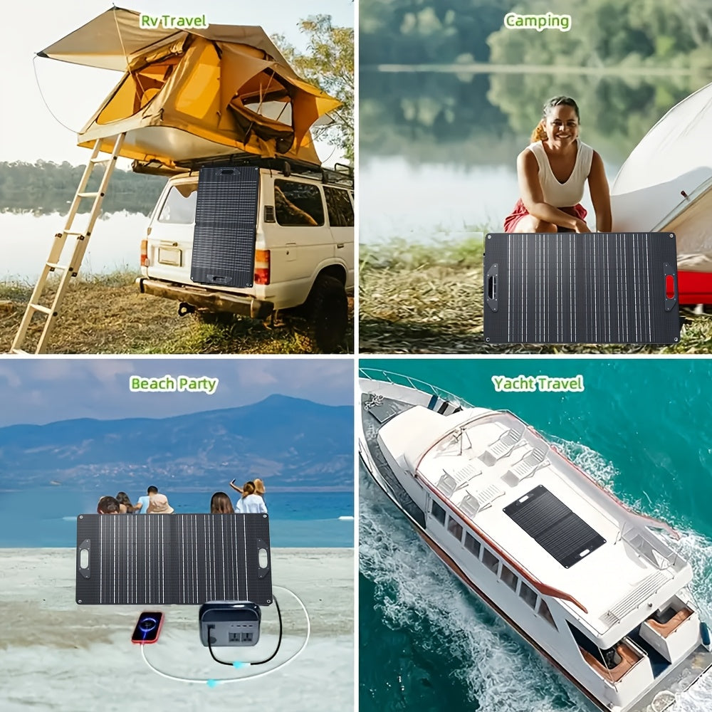 Ecosonique 60W Portable Solar Charger - Foldable Dual USB Fast Charging Panel with 5V/3A, 9V/2A, 12V/2A Outputs for Phones, Tablets & Outdoor Use, Solar Phone Charger, Device Charging Solution, Robust Construction