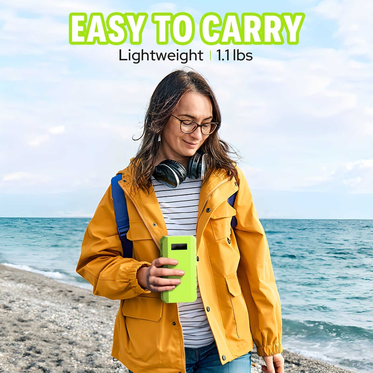 Portable 88.8Wh Solar Powered Power Station with 24000mAh Battery, LED Lights & AC Outlets - Durable ABS Compact Design for Outdoor Camping, Hiking, Road Trips, Cycling, Home Emergency, Hurricane Backup, Solar Phone Charger, Hiking Essentials, Vibrant