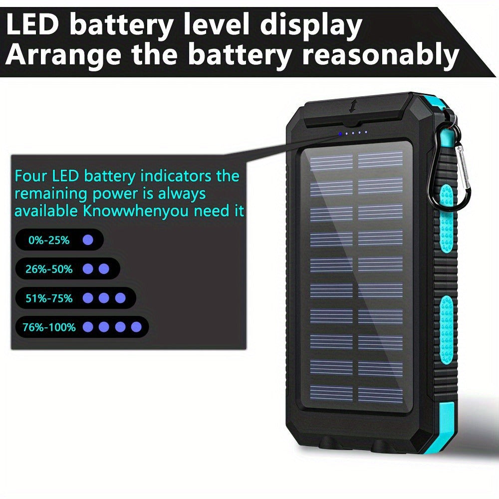Solar Charger-39800mAh Solar Charger Power Bank -Portable Solar Phone Battery Panel Charger, QC3.0 Dual USB Port Battery Pack Charger Portable For All Cell Phones & Electronic Devices- Long Lasting, Travel Camping, LED Flashlight, The Best Gift For