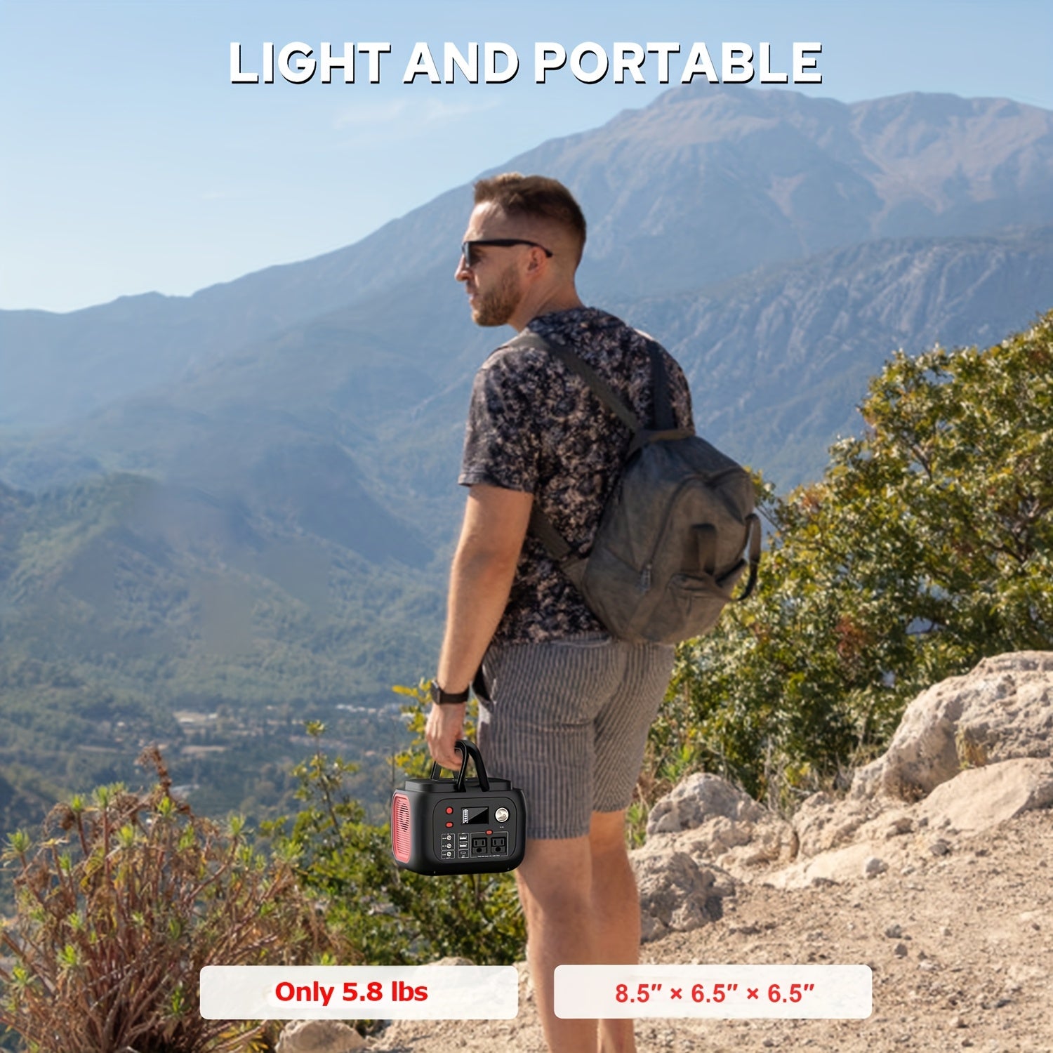 120W/300W Portable Power Station 97.68Wh/228Wh with AC Outlet, USB-A/USB-C, Dual Solar Panels (40W/60W), Compact Design Portable Power Generators for Outdoor Camping, RV, Home Use & Emergency Backup - Lithium Battery, Mute AC Outlet, High Quality Charger