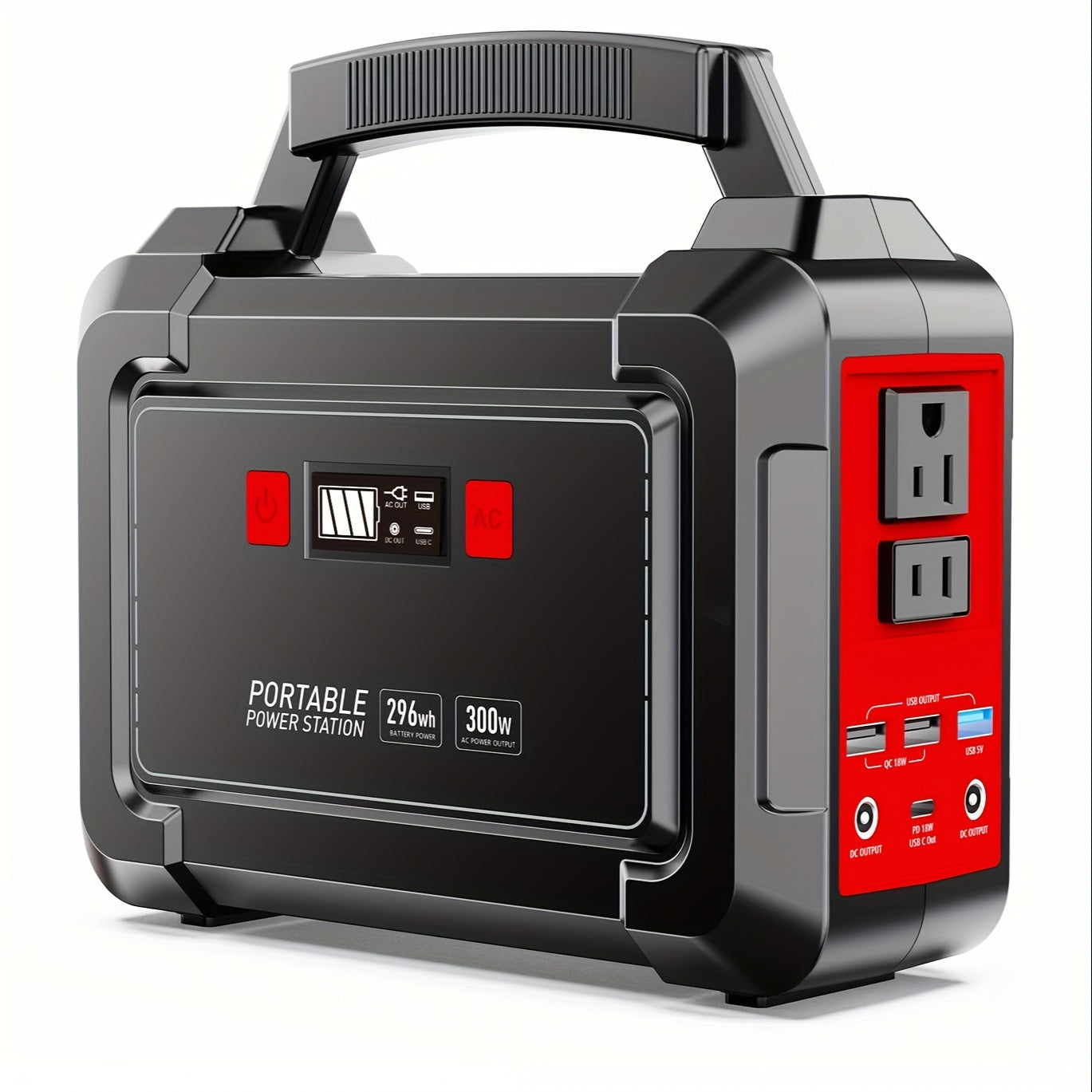 Portable Power Station 200W/300W Peak Camping Solar Generator 296/222//167/155Wh Power Bank with 30/40/60W Solar Panel with AC Outlet 110V with Multi-Output LED Flashlights for CPAP Home Camping Hurricane Emergency Christmas Gift