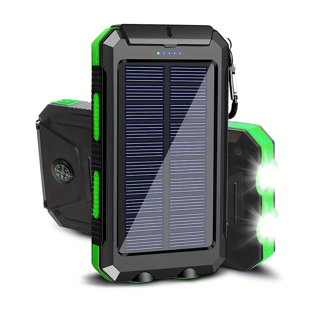 42800mAh Solar Mobile Power Bank Wireless Charger Built-in 4 Cables Six Outputs 15W Fast Charging Mobile Power Bank Suitable For All Mobile Devices Three Inputs With Dual Flashlights Solar Charger
