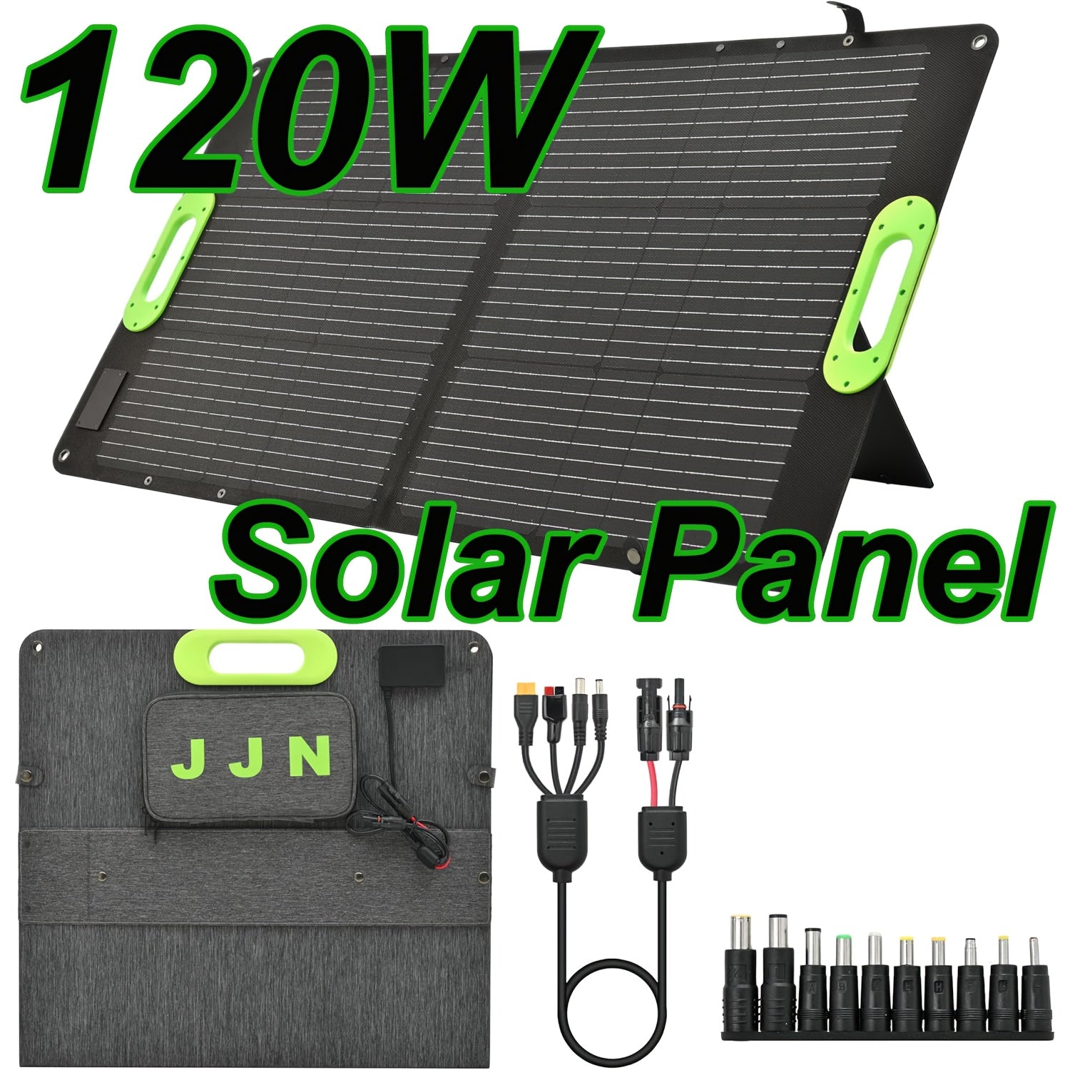 120W High-Efficiency Foldable Solar Panel with Fast Charging & High Conversion Rate, Portable Power Station for Camping, Hiking, Emergency Backup - Lightweight & Stable with Digital Display, USB/DC/AC Outlets, Compatible with Smartphones, Laptops,