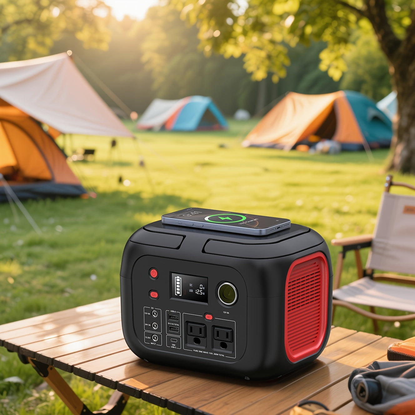 120W/300W Portable Power Station 97.68Wh/228Wh with AC Outlet, USB-A/USB-C, Dual Solar Panels (40W/60W), Compact Design Portable Power Generators for Outdoor Camping, RV, Home Use & Emergency Backup - Lithium Battery, Mute AC Outlet, High Quality Charger