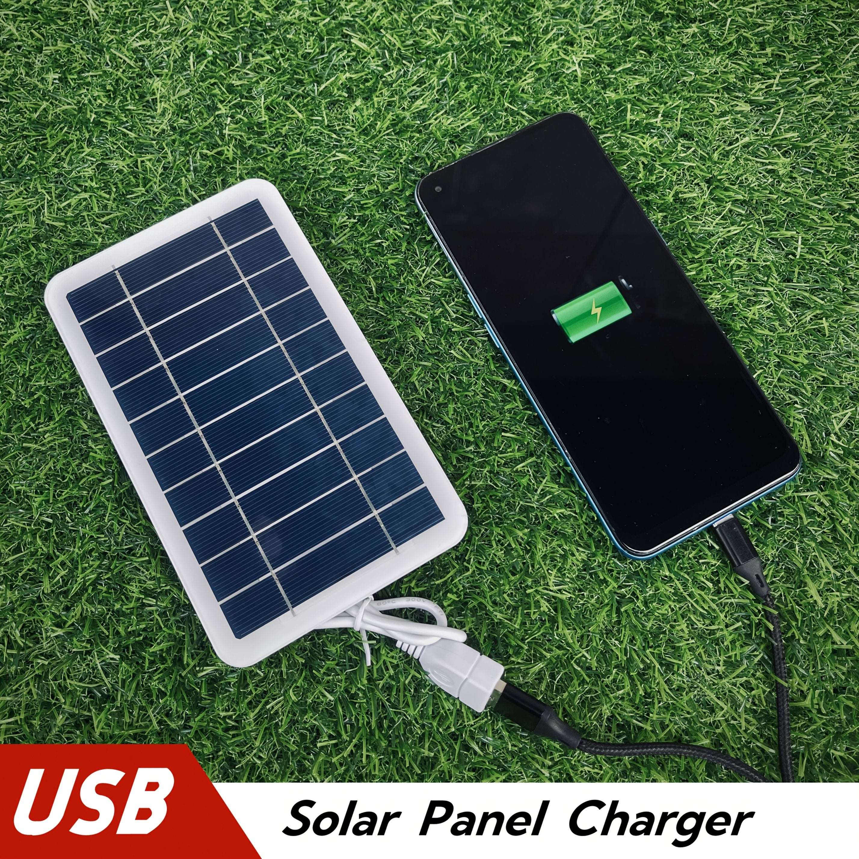 Solar Portable Charging Panel Outdoor Solar USB Charger Suitable for Outdoor Travel And Camping, Mobile Power, Mobile Phone Charging Bank, Flashlight, Fan