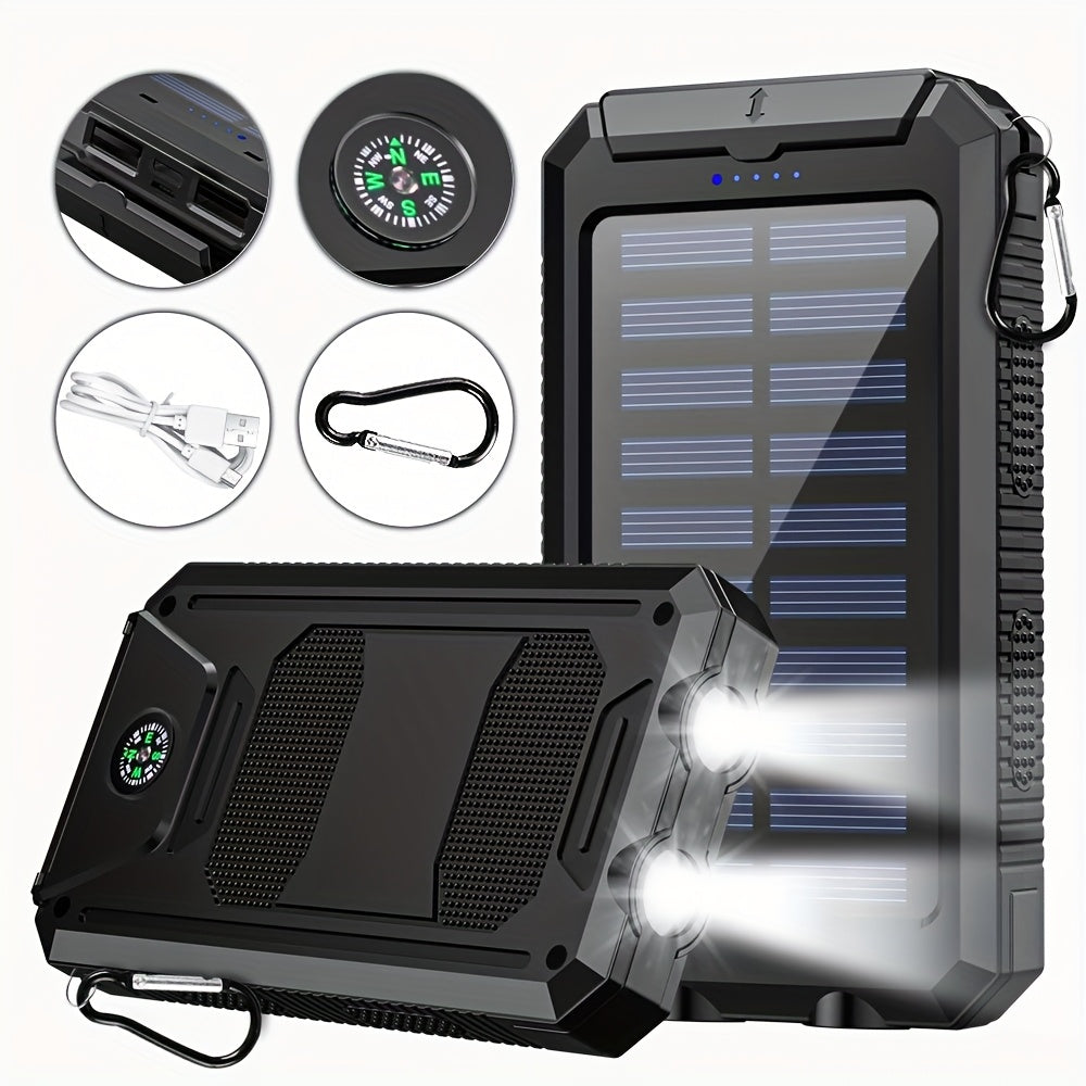 Solar Charger-39800mAh Solar Charger Power Bank -Portable Solar Phone Battery Panel Charger, QC3.0 Dual USB Port Battery Pack Charger Portable For All Cell Phones & Electronic Devices- Long Lasting, Travel Camping, LED Flashlight, The Best Gift For