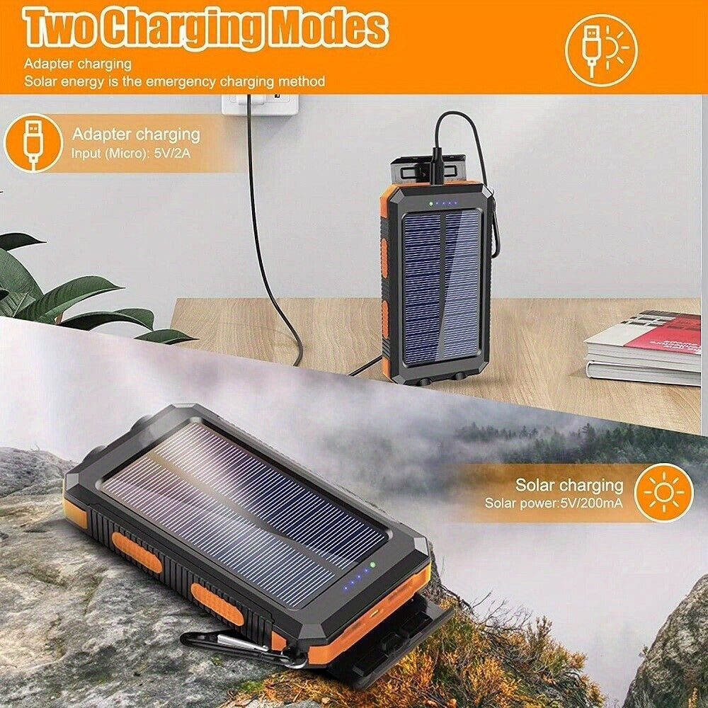 Solar Charger-39800mAh Solar Charger Power Bank -Portable Solar Phone Battery Panel Charger, QC3.0 Dual USB Port Battery Pack Charger Portable For All Cell Phones & Electronic Devices- Long Lasting, Travel Camping, LED Flashlight, The Best Gift For