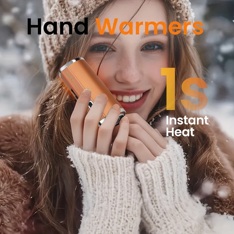 One Set 5000mAh Rechargeable Hand Warmer*3pcs, USB C Power, 3 Settings, 3 Uses, Emergency Lighting Flashlight, Electric Hand Warmer Portable Charger, Holiday and Birthday Gift, Women Men, Outdoor Sports Essentials