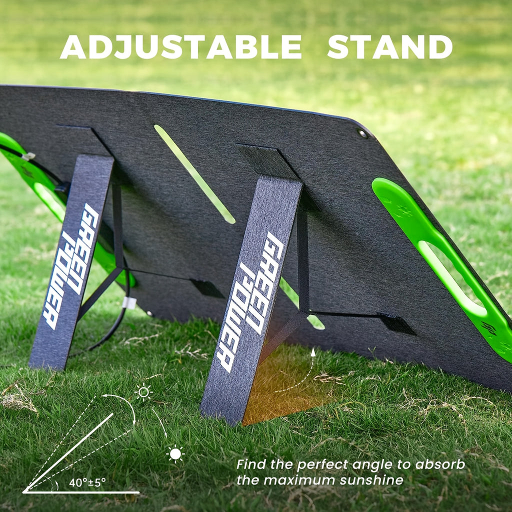 60W Portable Solar Panel with USB-C & USB-A Fast Charging, Foldable Solar Charger with Sturdy Stand - Lightweight & Compact for Camping, RV, Off-Grid Power, Compatible with Phones, Tablets, Laptops, Power Banks - Safe & Reliable Solar Power Supply, Solar