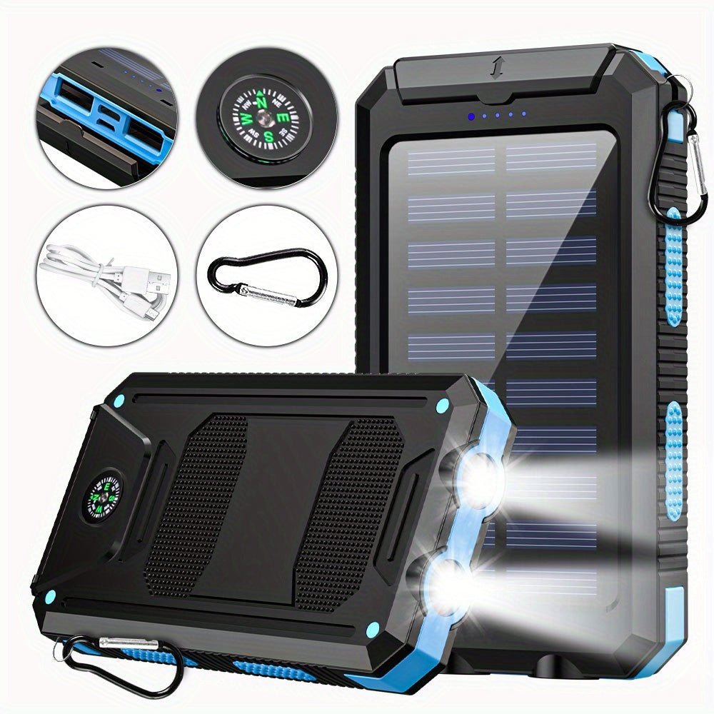 Solar Charger-39800mAh Solar Charger Power Bank -Portable Solar Phone Battery Panel Charger, QC3.0 Dual USB Port Battery Pack Charger Portable For All Cell Phones & Electronic Devices- Long Lasting, Travel Camping, LED Flashlight, The Best Gift For