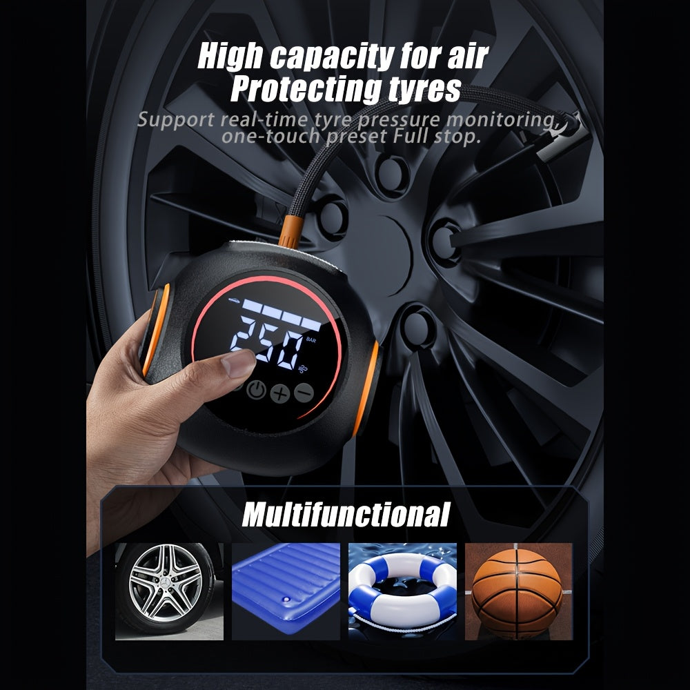 8000A Peak 1800mAh Portable Jump Starter with 11.89gal/min Air Compressor, 4000 Lumens LED Flashlight, Digital Display & USB Power Bank - Emergency Tire Inflator for Cars, Trucks, Outdoor Adventures, Portable Jump Starter And Air Compressor