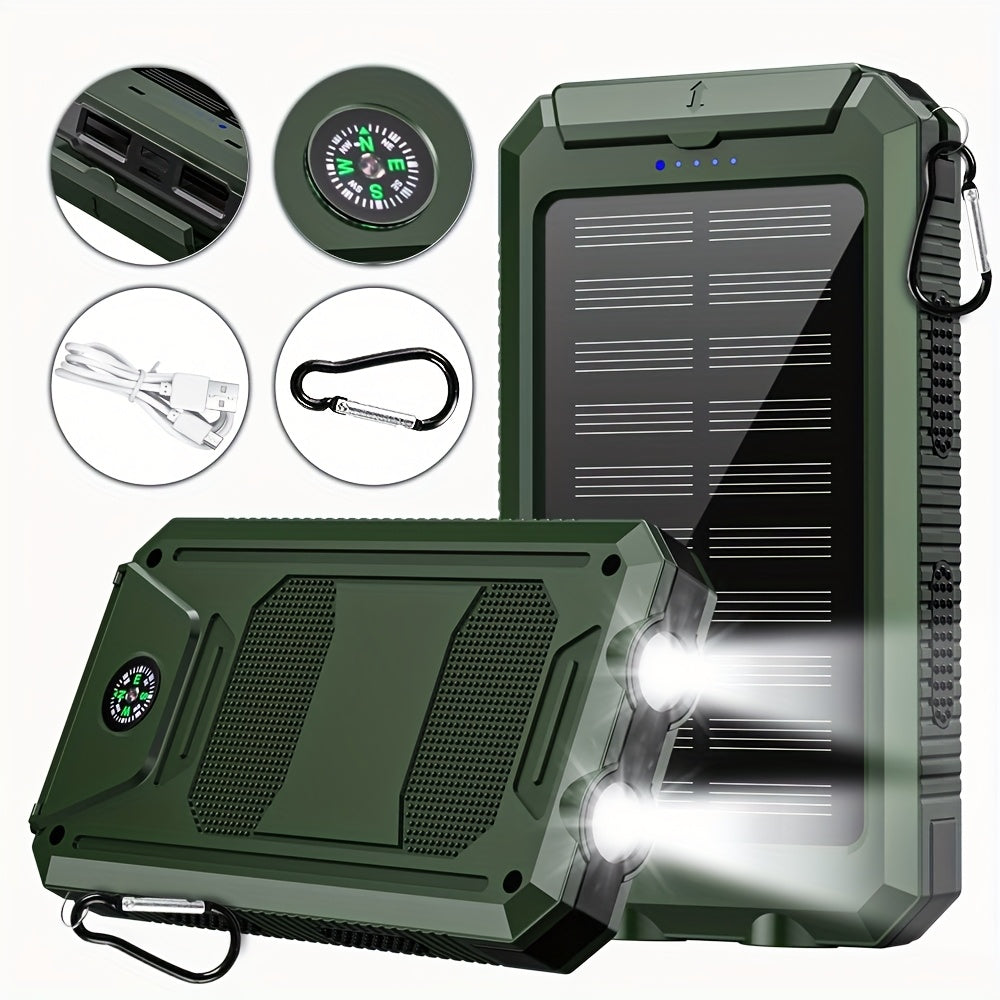 Solar Charger-39800mAh Solar Charger Power Bank -Portable Solar Phone Battery Panel Charger, QC3.0 Dual USB Port Battery Pack Charger Portable For All Cell Phones & Electronic Devices- Long Lasting, Travel Camping, LED Flashlight, The Best Gift For