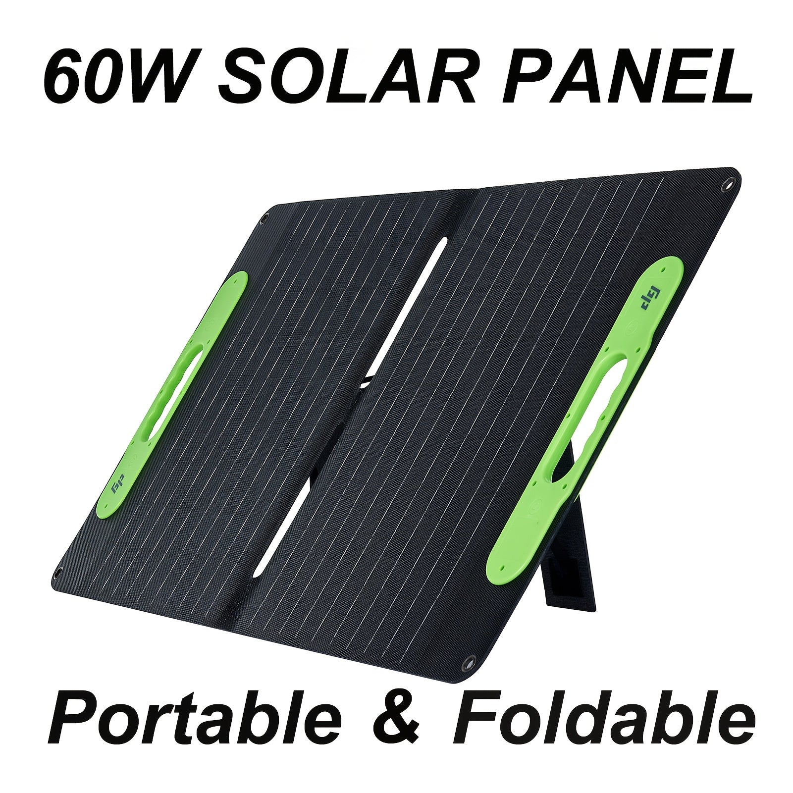 60W Portable Solar Panel with USB-C & USB-A Fast Charging, Foldable Solar Charger with Sturdy Stand - Lightweight & Compact for Camping, RV, Off-Grid Power, Compatible with Phones, Tablets, Laptops, Power Banks - Safe & Reliable Solar Power Supply, Solar