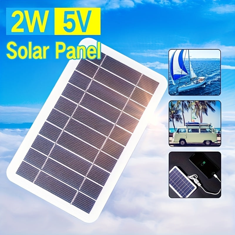[Solar Charger] Solar Powered USB Solar Panel Charger For Outdoor Travel & Camping | One, Charge Controller, Female To Male USB Connector - Compatible With Mobile Phones, Power Banks, Flashlights, Fans, Tablets