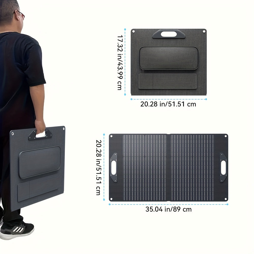 Ecosonique 60W Portable Solar Charger - Foldable Dual USB Fast Charging Panel with 5V/3A, 9V/2A, 12V/2A Outputs for Phones, Tablets & Outdoor Use, Solar Phone Charger, Device Charging Solution, Robust Construction