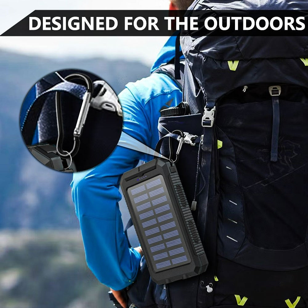 Solar Charger-39800mAh Solar Charger Power Bank -Portable Solar Phone Battery Panel Charger, QC3.0 Dual USB Port Battery Pack Charger Portable For All Cell Phones & Electronic Devices- Long Lasting, Travel Camping, LED Flashlight, The Best Gift For