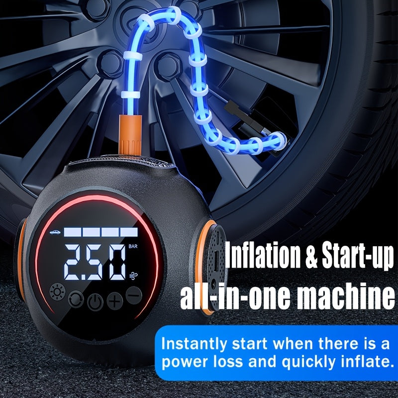 8000A Peak 1800mAh Portable Jump Starter with 11.89gal/min Air Compressor, 4000 Lumens LED Flashlight, Digital Display & USB Power Bank - Emergency Tire Inflator for Cars, Trucks, Outdoor Adventures, Portable Jump Starter And Air Compressor