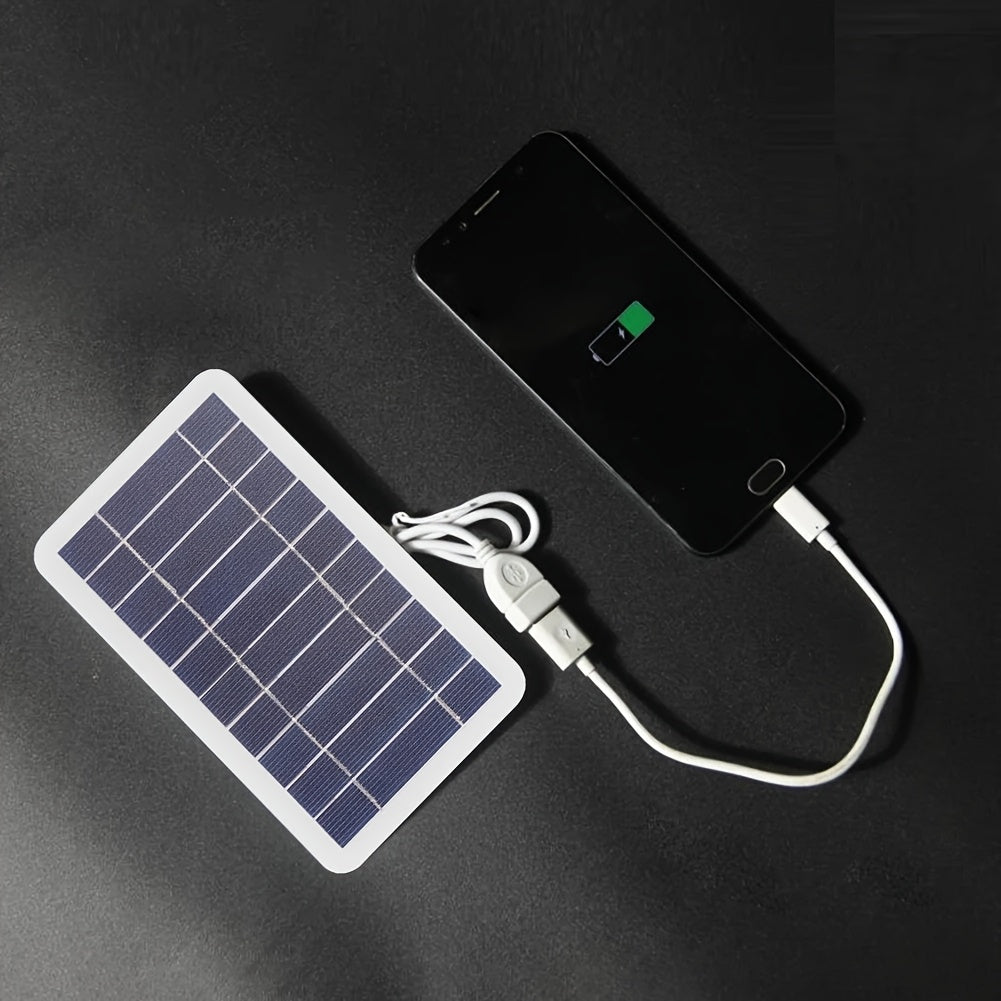 Solar Portable Charging Panel Outdoor Solar USB Charger Suitable for Outdoor Travel And Camping, Mobile Power, Mobile Phone Charging Bank, Flashlight, Fan