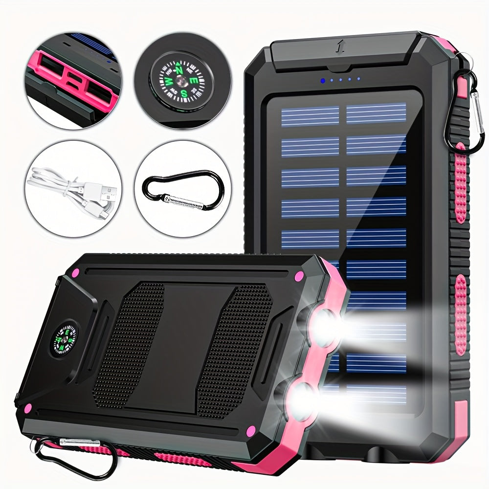 Solar Charger-39800mAh Solar Charger Power Bank -Portable Solar Phone Battery Panel Charger, QC3.0 Dual USB Port Battery Pack Charger Portable For All Cell Phones & Electronic Devices- Long Lasting, Travel Camping, LED Flashlight, The Best Gift For