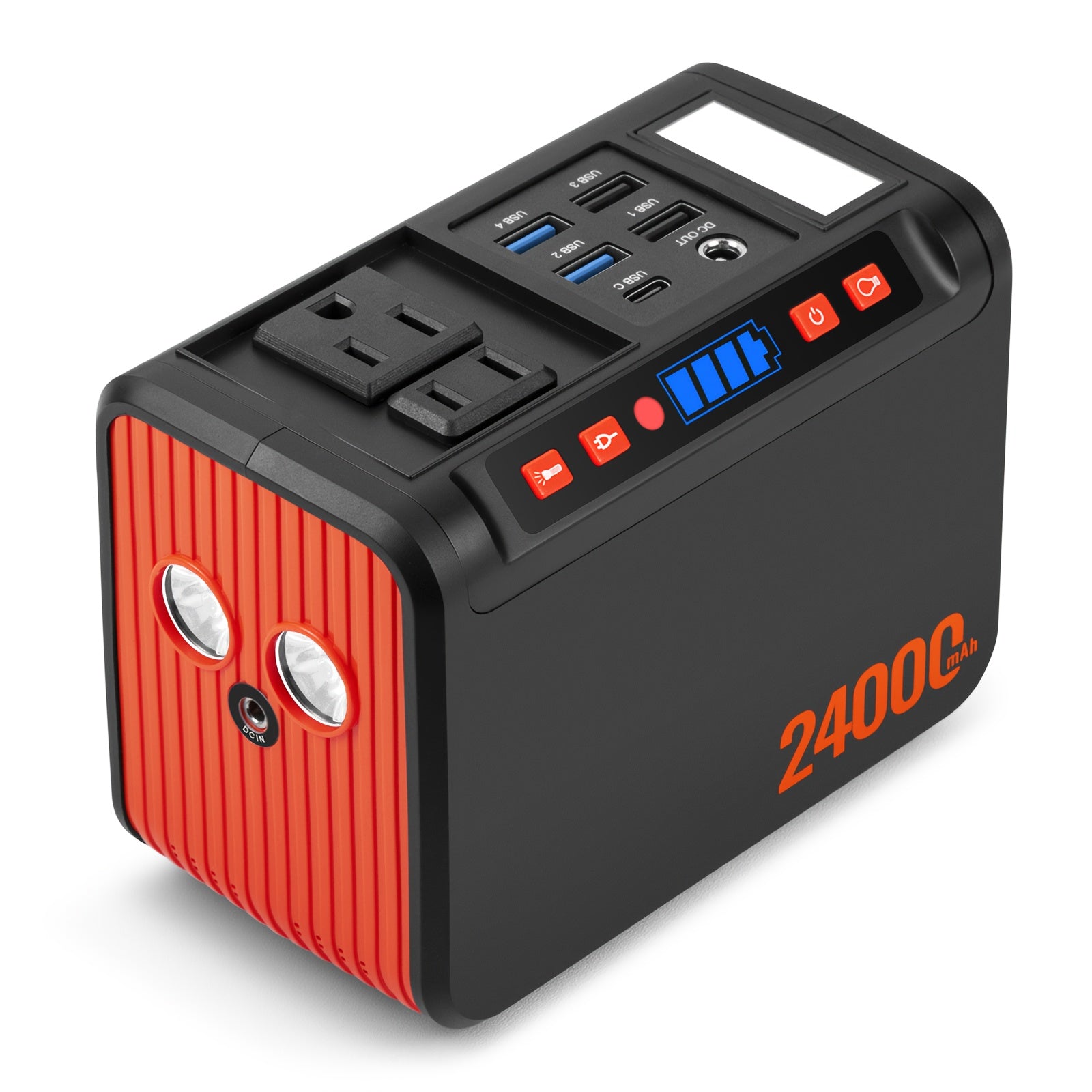 272/222/111/88Wh Large Capacity Portable Power Station with 40W Solar Panel Compatibility, 2x 110V AC Outlets, USB-C/DC Ports, Digital Display & LED Light - Heavy-Duty Battery Power Bank for Camping, Emergency Backup, RV, Outdoor Adventures -