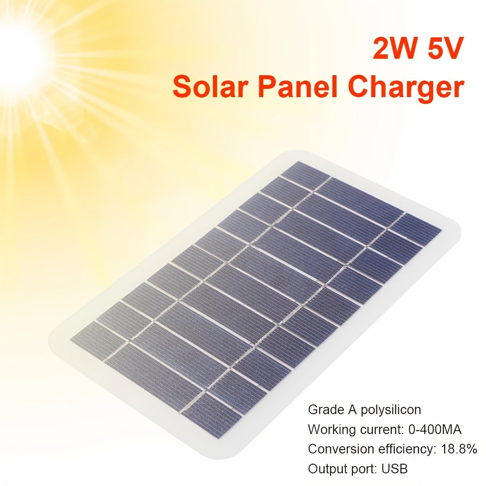 Solar Portable Charging Panel Outdoor Solar USB Charger Suitable for Outdoor Travel And Camping, Mobile Power, Mobile Phone Charging Bank, Flashlight, Fan