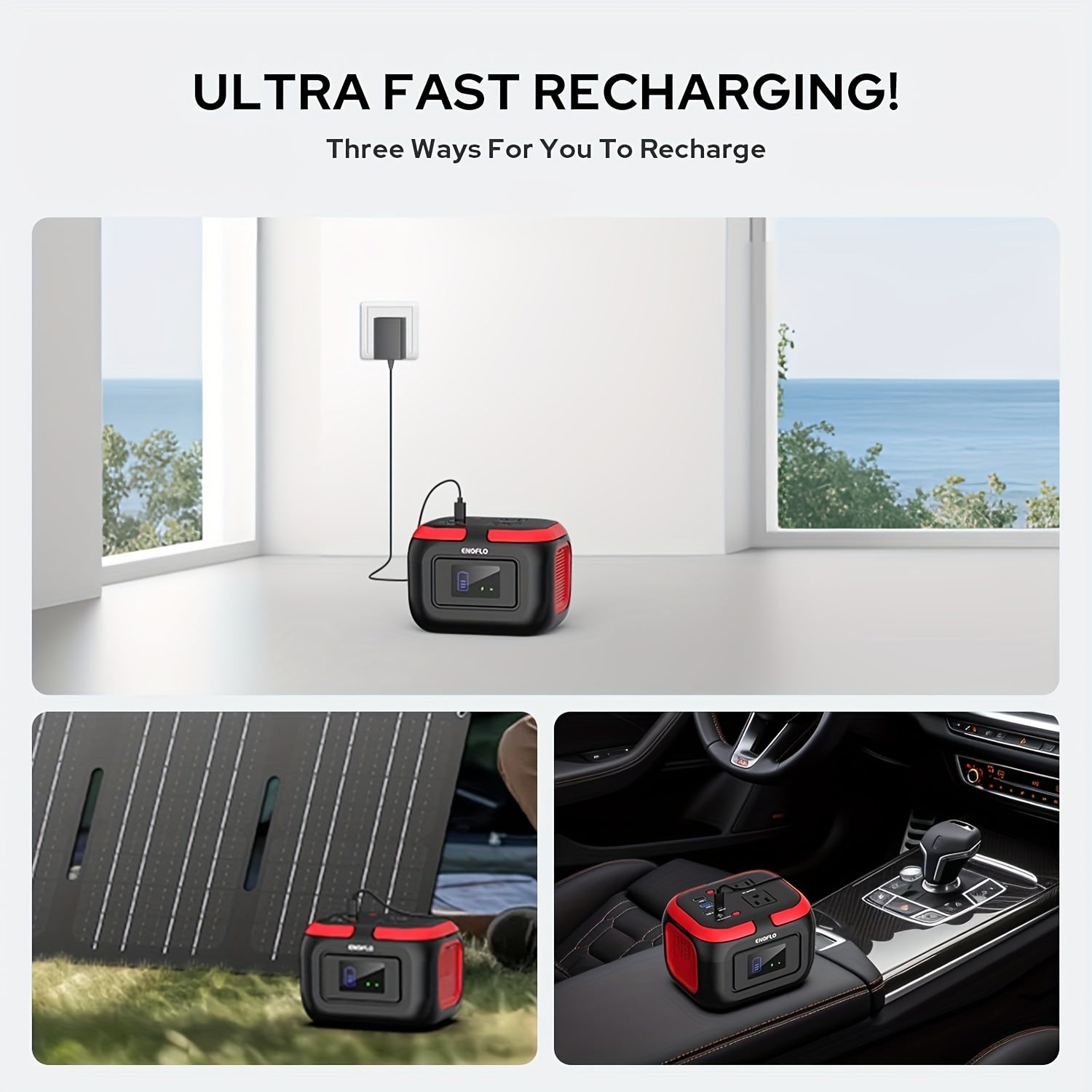 120W/300W Portable Power Station 97.68Wh/228Wh with AC Outlet, USB-A/USB-C, Dual Solar Panels (40W/60W), Compact Design Portable Power Generators for Outdoor Camping, RV, Home Use & Emergency Backup - Lithium Battery, Mute AC Outlet, High Quality Charger