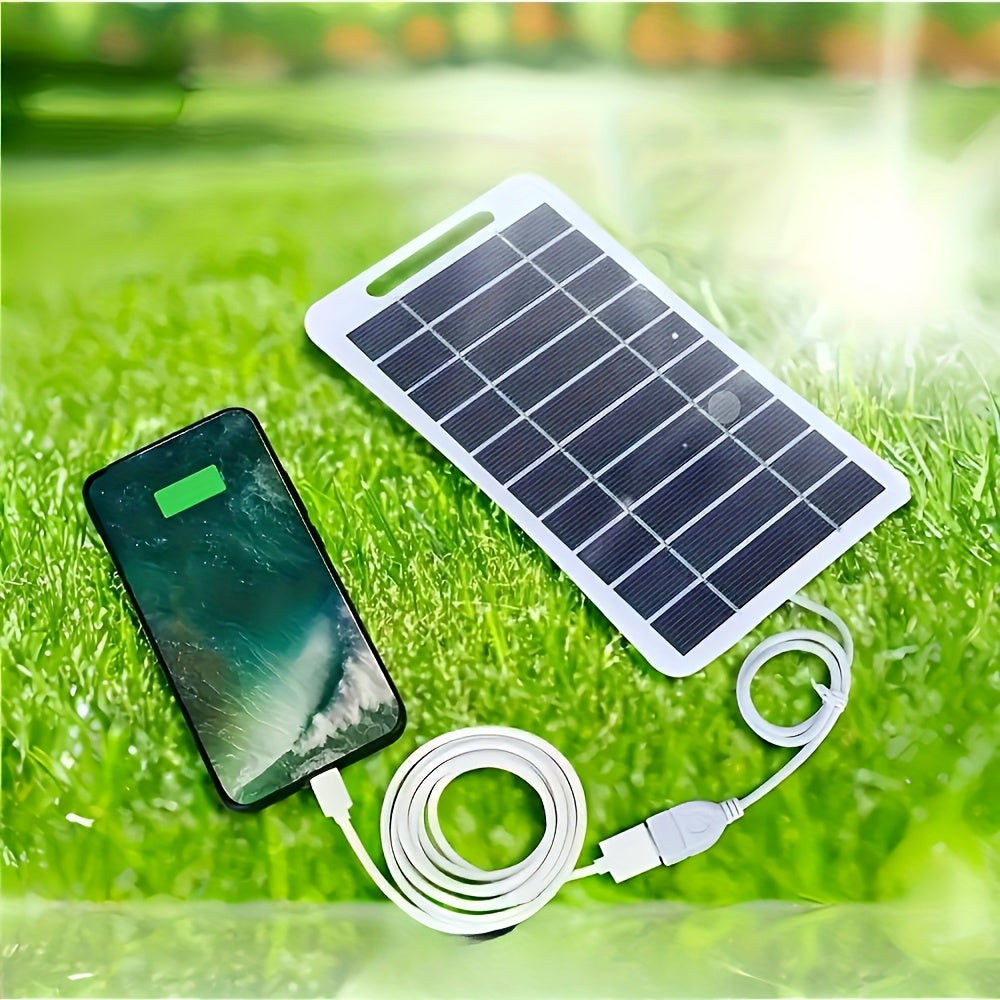 Portable Outdoor Solar USB Charger, Suitable for Travel And Camping, Equipped with Mobile Solar Panel, Can Charge Mobile Phones, Flashlights And Fans, Convenient for Pet Travel., Emergency Charging, Camping Gear, Lightweight Charger, Compact Design,
