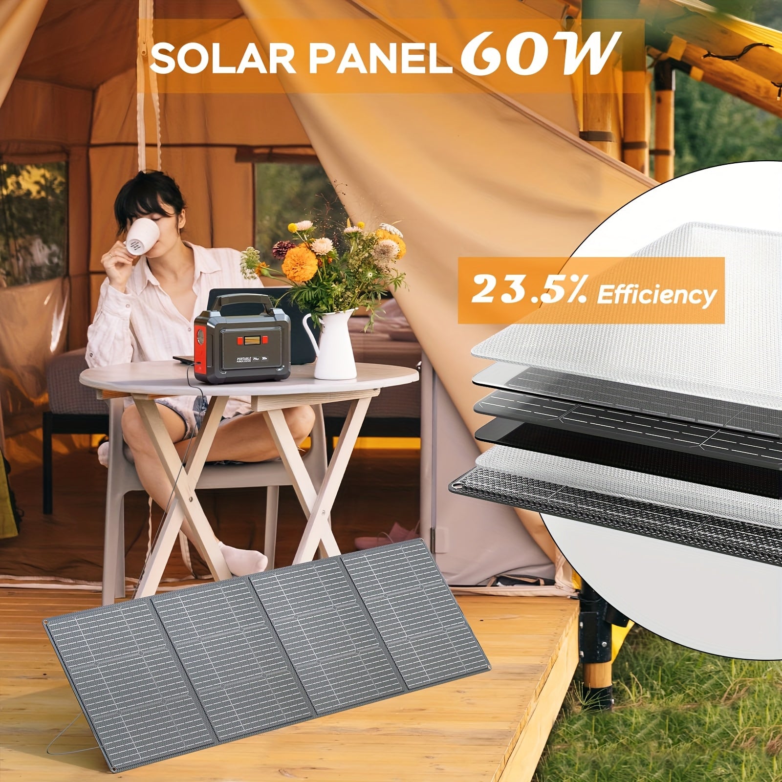 Portable Power Station 200W/300W Peak Camping Solar Generator 296/222//167/155Wh Power Bank with 30/40/60W Solar Panel with AC Outlet 110V with Multi-Output LED Flashlights for CPAP Home Camping Hurricane Emergency Christmas Gift